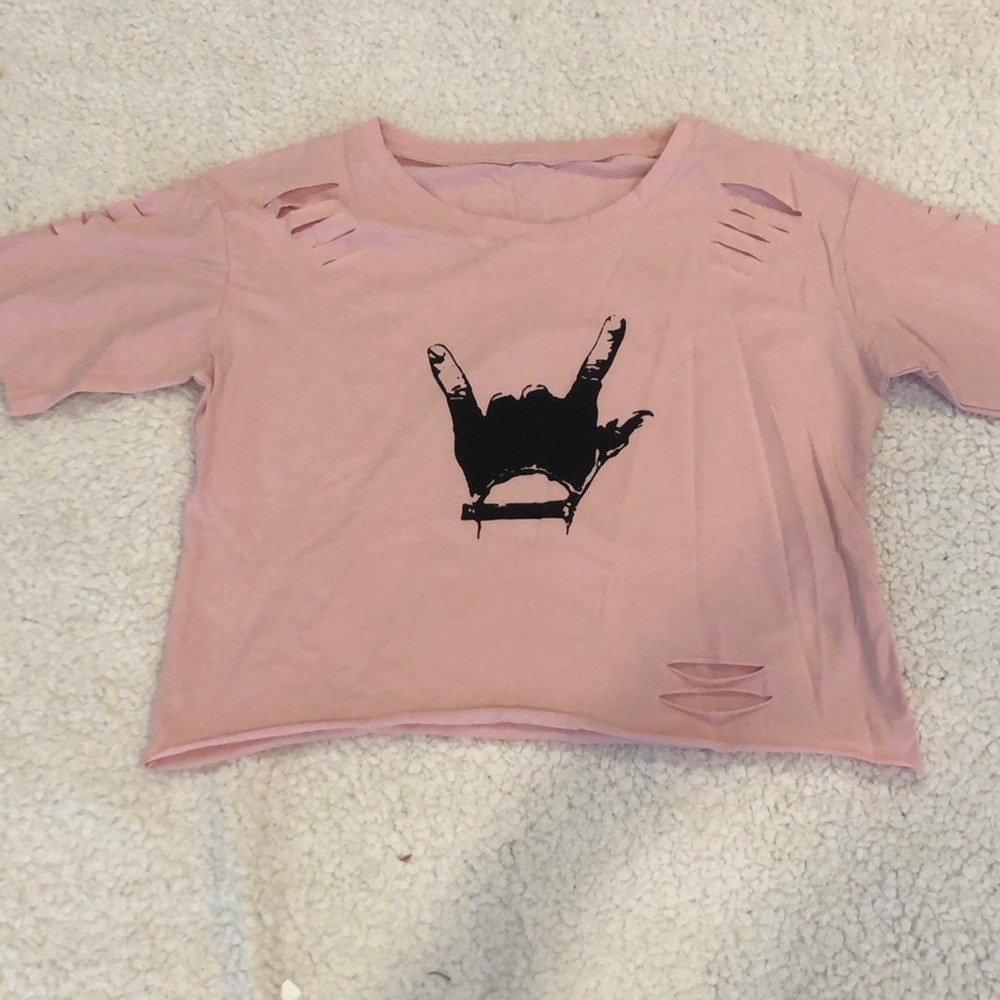 light pink ripped top